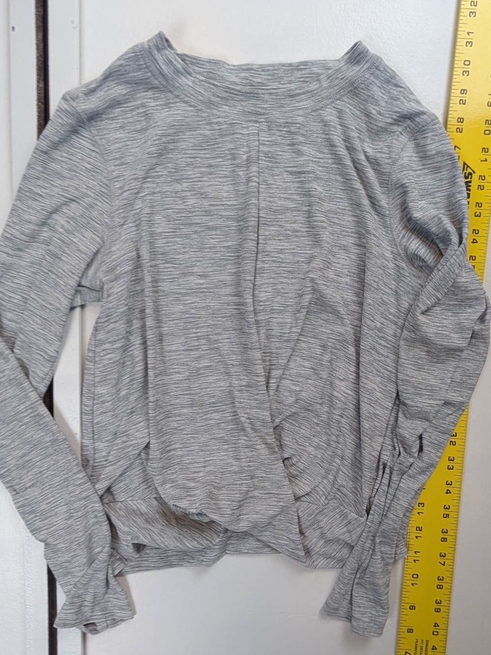 Old Navy Heather Gray Long-Sleeve Twist-Front Pullover